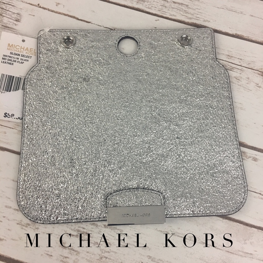 NWT Michael Kors Sloan Select MD Flap Silver